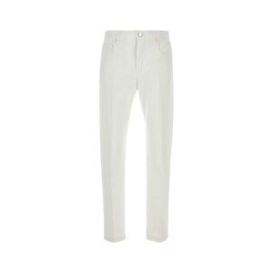 Fendi Men Jeans In Denim Bianco